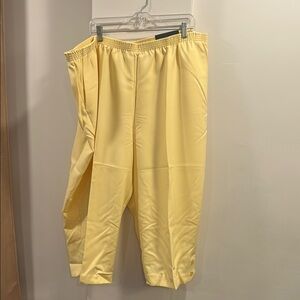 Yellow Elastic Waist Pants